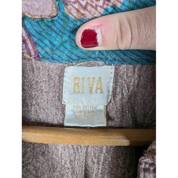 Riva Banjara Jacket Women Size XL Elephants Art to Wear Lagenlook Boho Patchwork - Picture 4 of 7